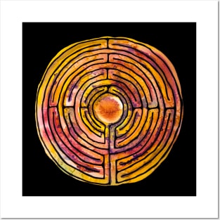 Watercolor Labyrinth Posters and Art